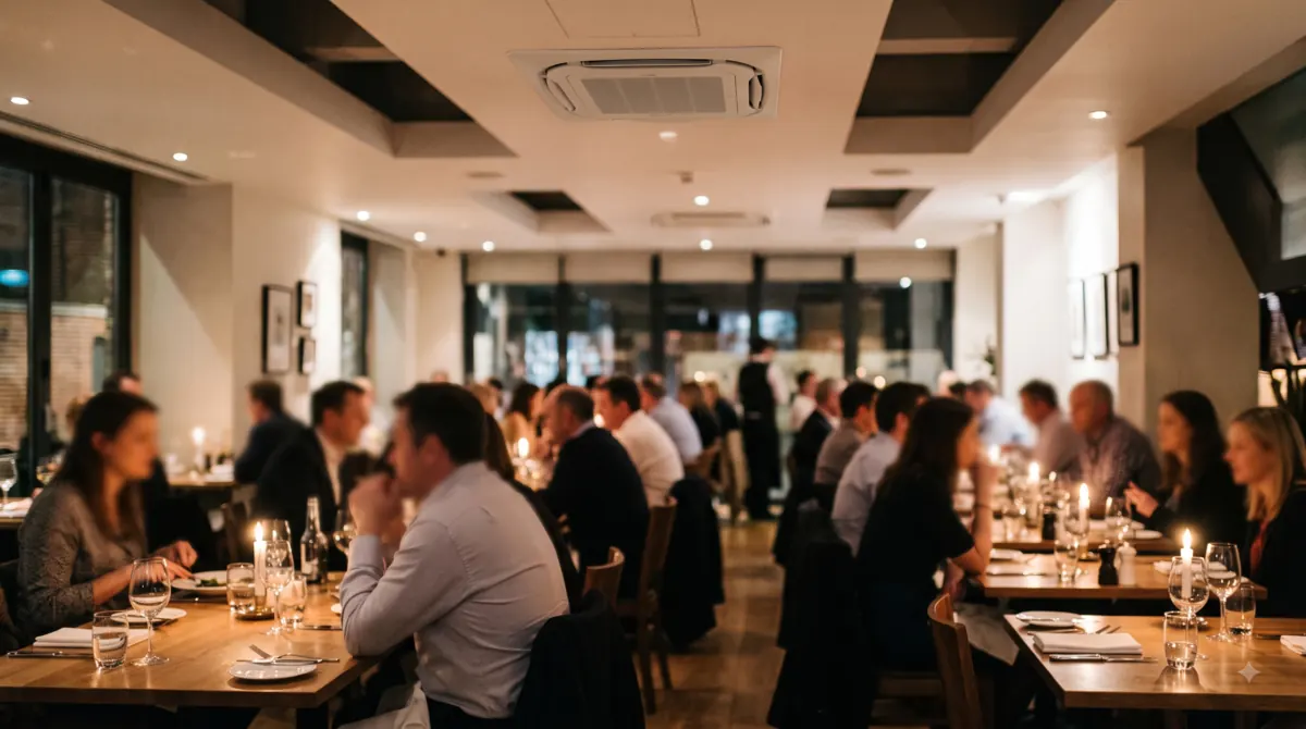 A restaurant interior fitted with air conditioning